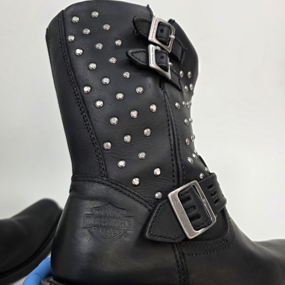 Harley-Davidson Shirley Leather motorcycle Rider Boots Women's Black Size 8.5 - Picture 13 of 16